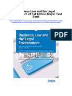 Instant Download Business Law and The Legal Environment v2 1st Edition Mayer Test Bank PDF Full Chapter