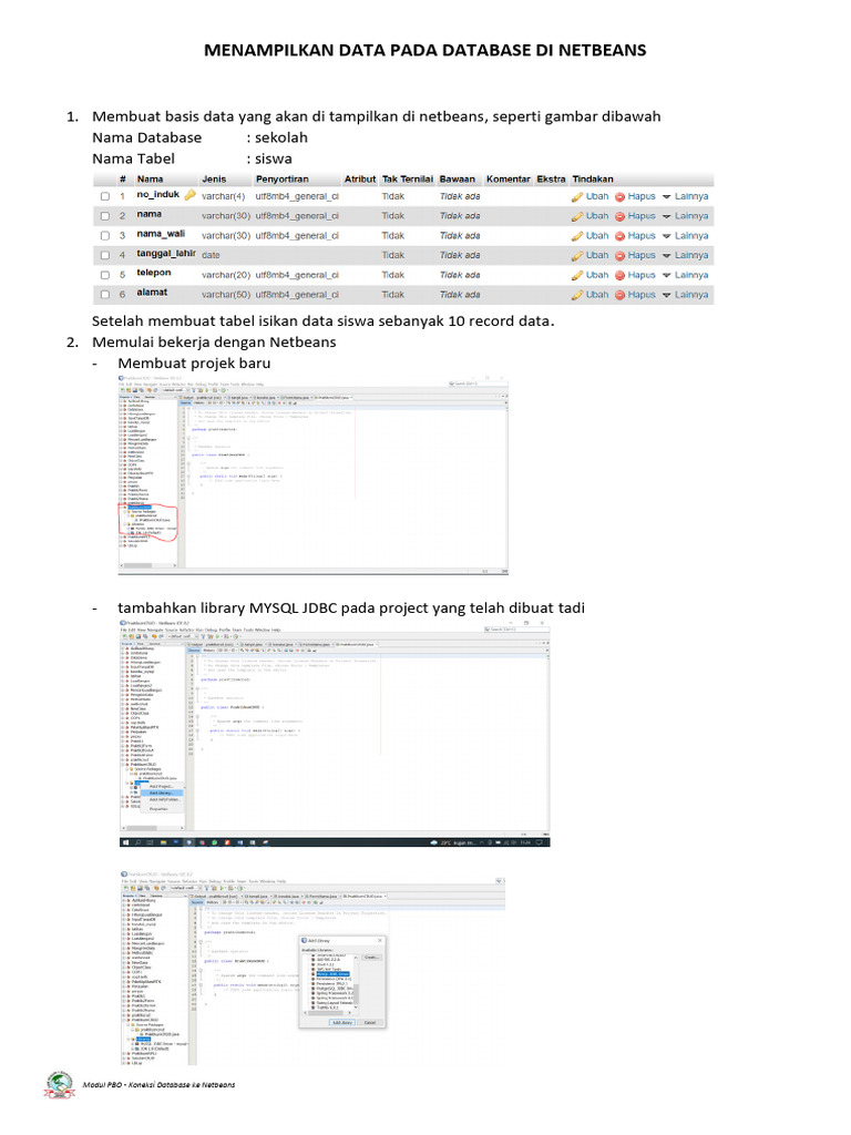 Koneksi Database Ke Netbeans | PDF | Komputer