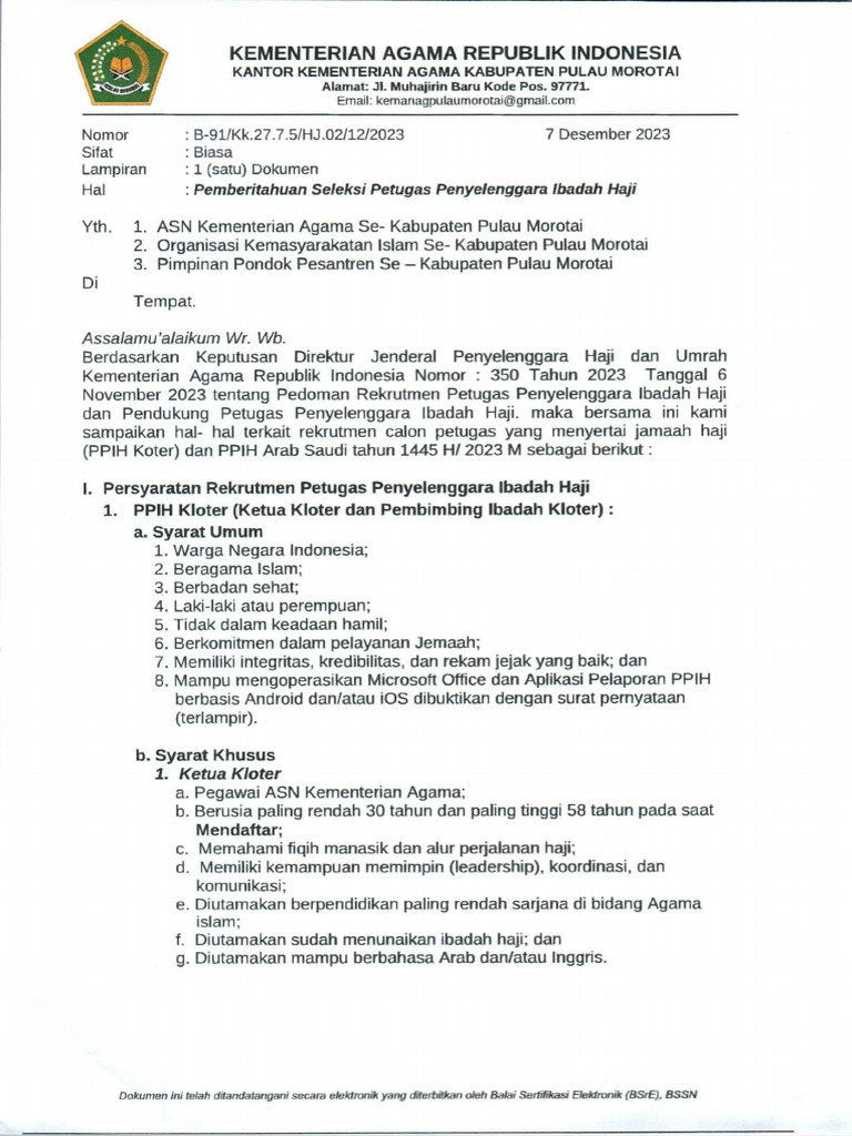 Panduan Pendaftaran Petugas Haji 2026 | PDF