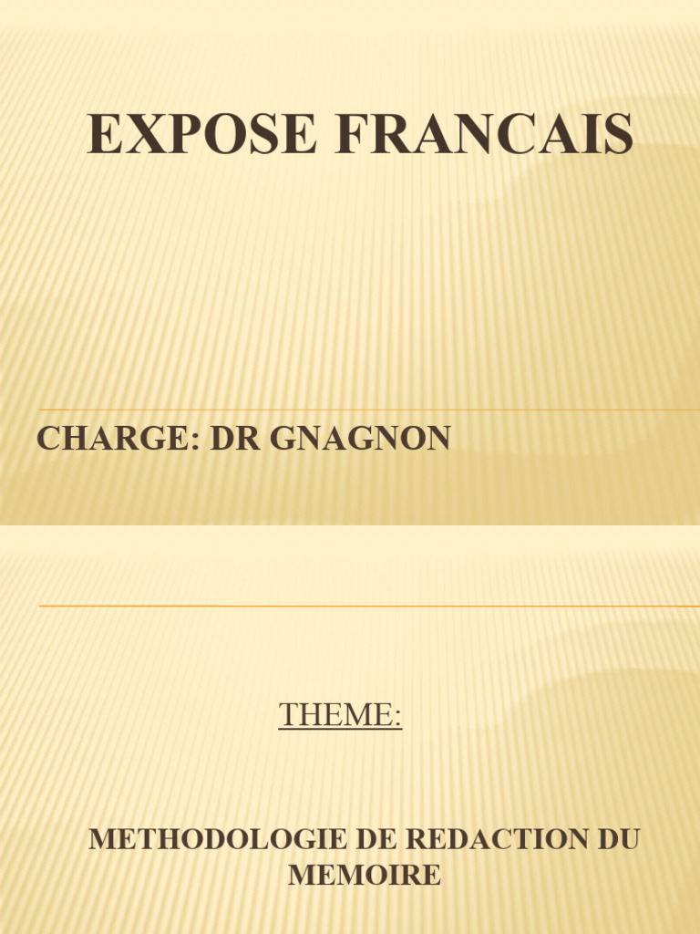 Exposé Français | PDF