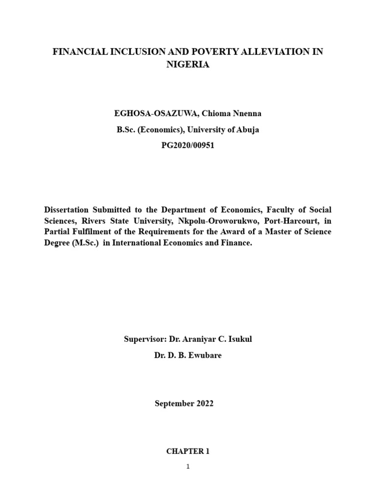 Financial Inclusion's Role in Poverty Alleviation | PDF | Financial ...