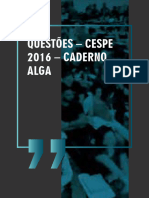 Questões - Cespe 2016 - CADERNO Alga