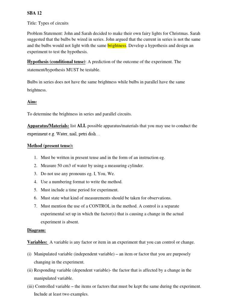 SBA 12 and 13 | PDF | Experiment | Hypothesis
