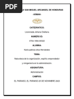 Tarea Naturaleza de La Organización, Espíritu Emprendedor y Reingeniería en La Administración Karla - Oliva