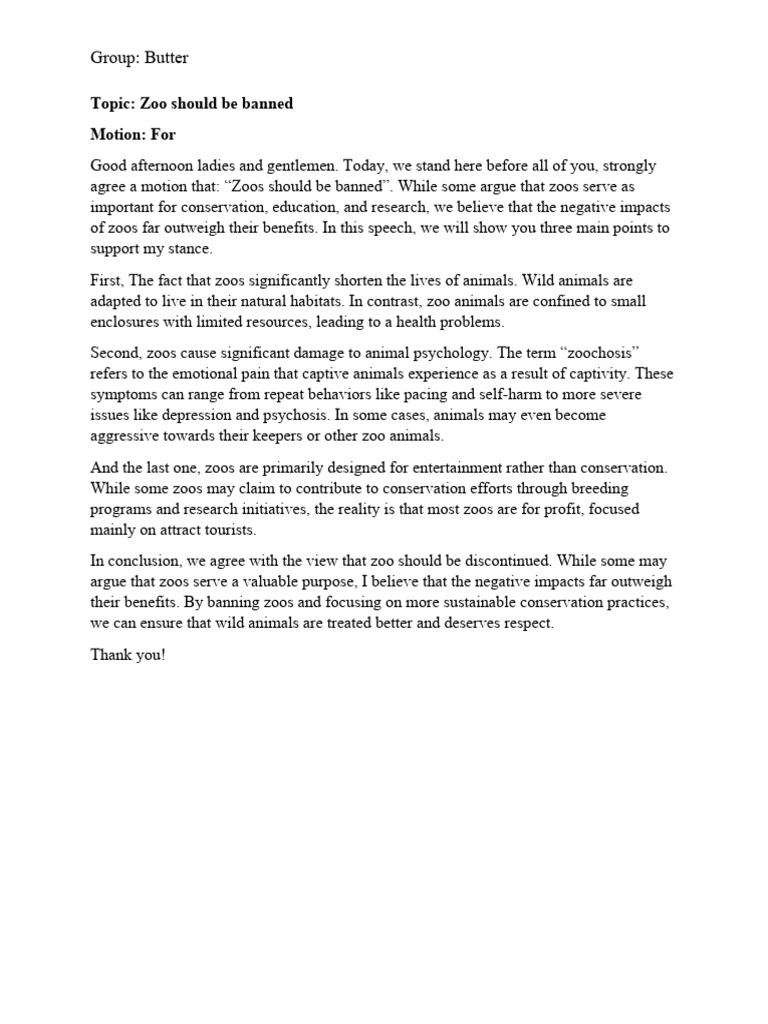 Arguments For and Against Zoo Bans | PDF | Zoo | Conservation Biology