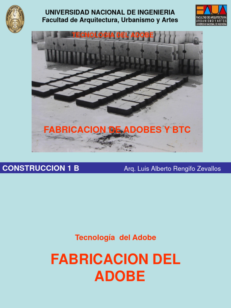 Fabricación de Adobes y BTC | PDF | Naturaleza | Albañilería