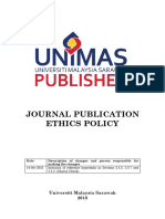 UNIMAS Publisher Journal Publication Ethics Policy