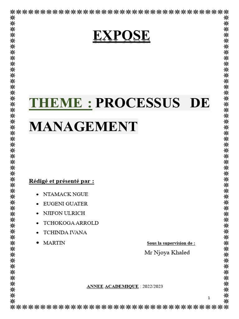Processus de Management Définis | PDF | Business | Planification