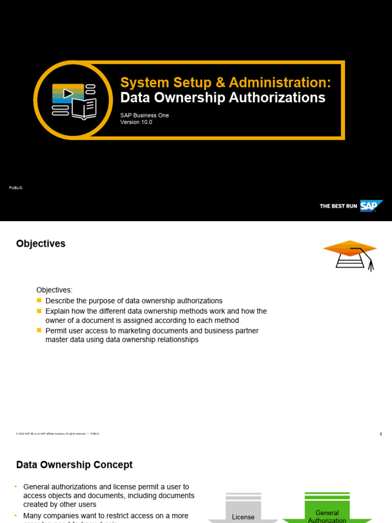 Data Ownership Authorizations in SAP B1 | PDF | Invoice | Sales