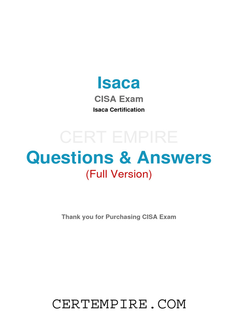 CISA Exam Questions and Answers Guide | PDF | Audit | Databases