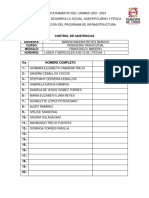 Lista de Asistencia Lunes y Miercoles