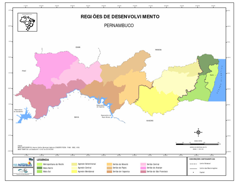 Mapa de Reservatórios e Regiões de Desenvolvimento | PDF | Brasil