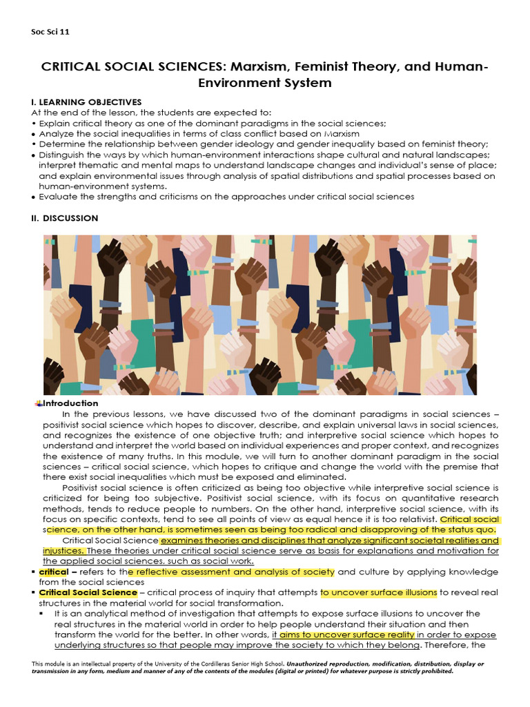 Critical Social Sciences Overview | PDF | Marxism | Karl Marx