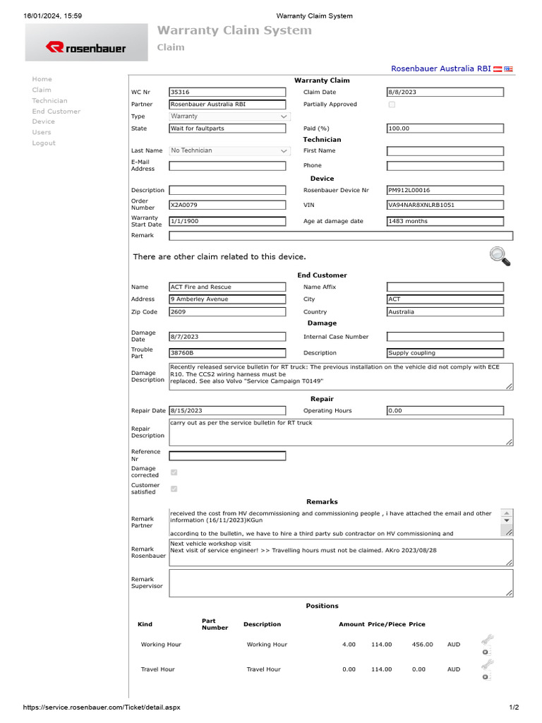 Warranty claim system pdf computing