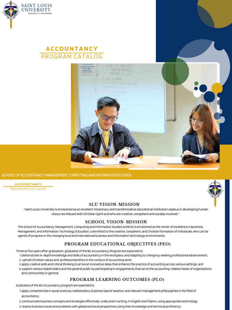 Saint Louis University Accountancy Program | PDF | Accounting ...