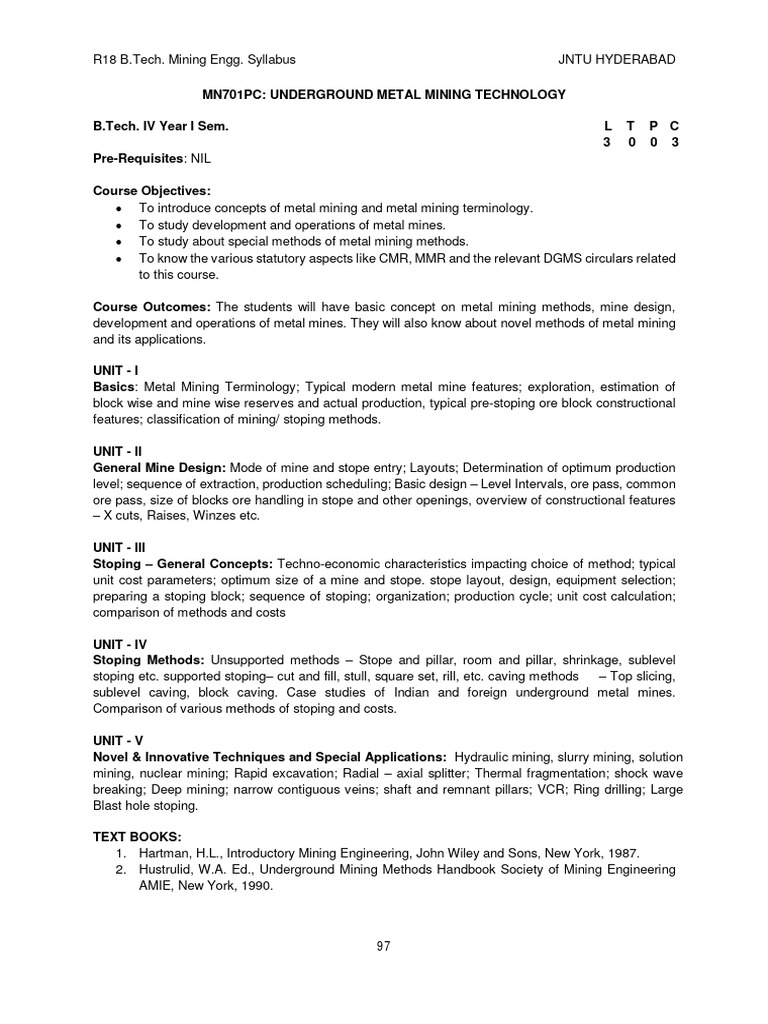 Underground Metal Mining Technology | PDF | Mining | Resource Extraction