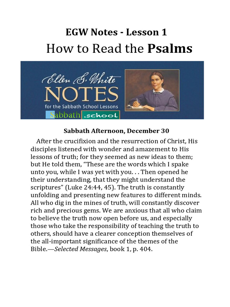 Lesson 1 EGW Notes | PDF