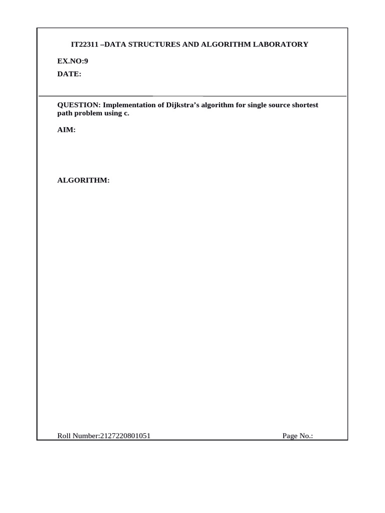Dijkstra's Algorithm Implementation in C | PDF | Computers