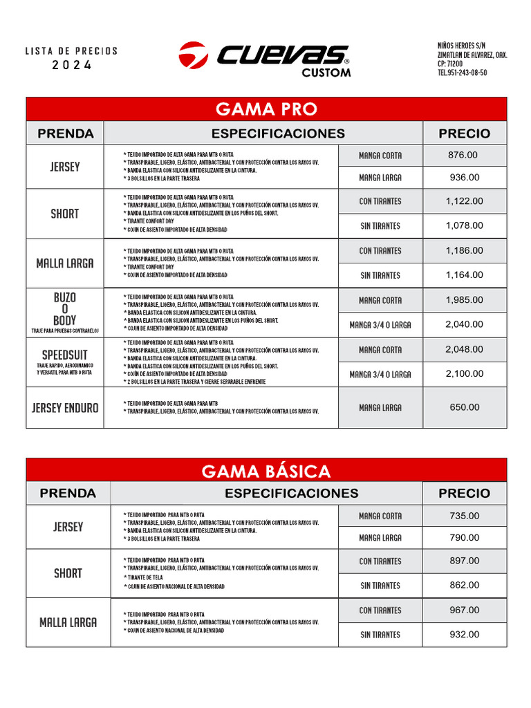 Lista de Precios 2025 PDF