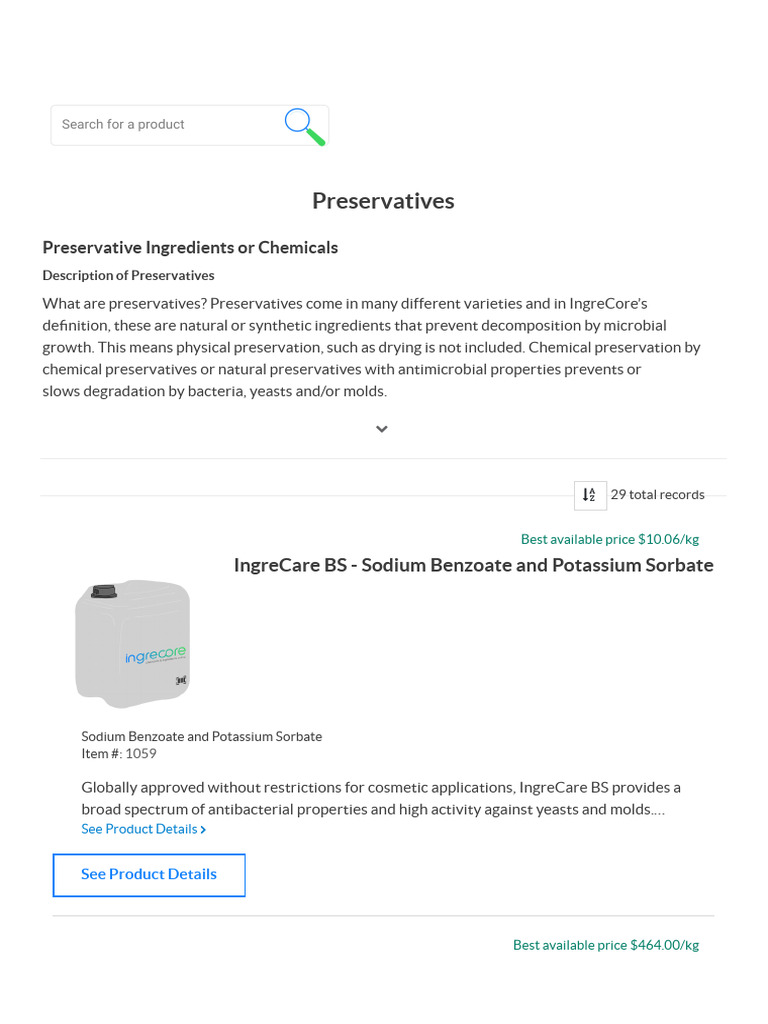 Preservatives for Hair Products and Cosmetics _ IngreCore PDF Cosmetics Surfactant