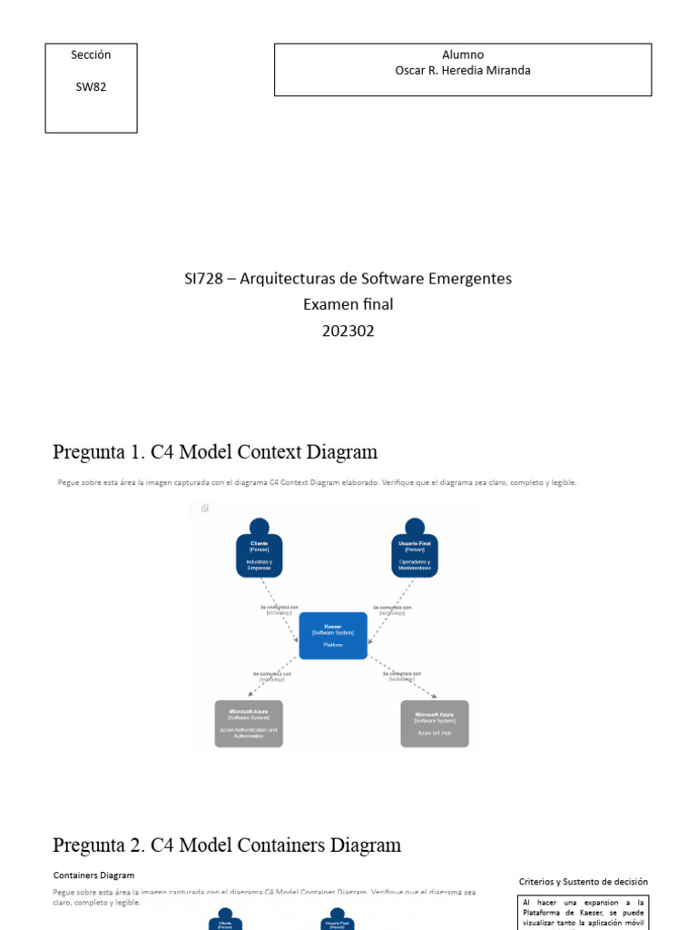 Examen Final: Arquitecturas de Software | PDF | Lenguaje de modelado ...