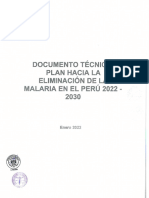 Plan Hacia La Eliminación de La Malaria 2022-2030