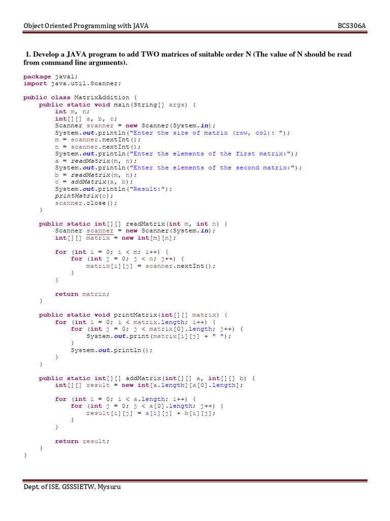 Java Matrix and Stack Operations | PDF | Computers