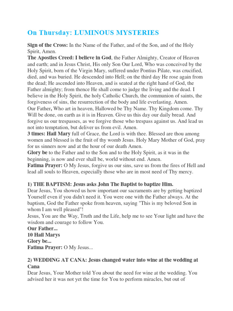 ROSERY | PDF | God The Father | Lord's Prayer