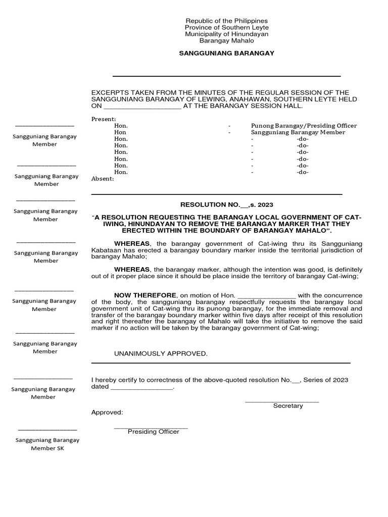 Sample Resolution Cat-Iwing | PDF | Government