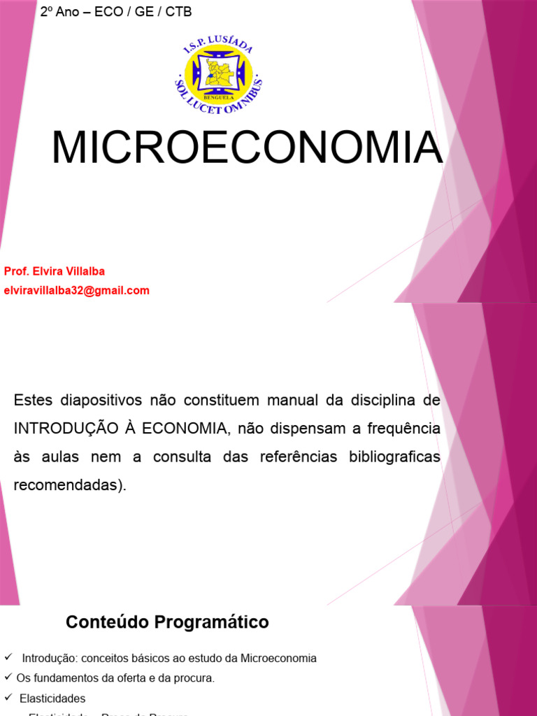 Introdução Ao Estudo Da Microeconomia (Noções Básicas de Economia ...