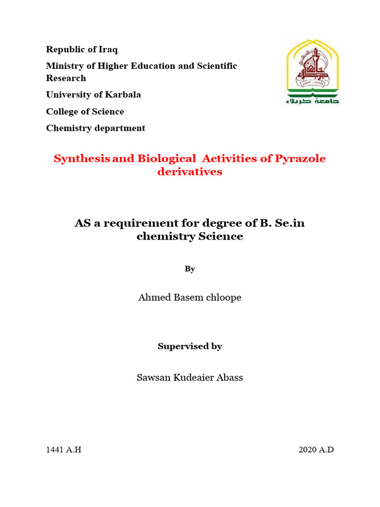 Synthesis of Pyrazole Derivatives | PDF | Ketone | Green Chemistry