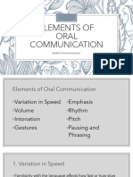 Elements of Oral Comm