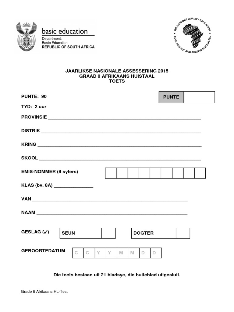 GRADE 8 AFRIKAANS STUDY GUIDE PDF visual data 2