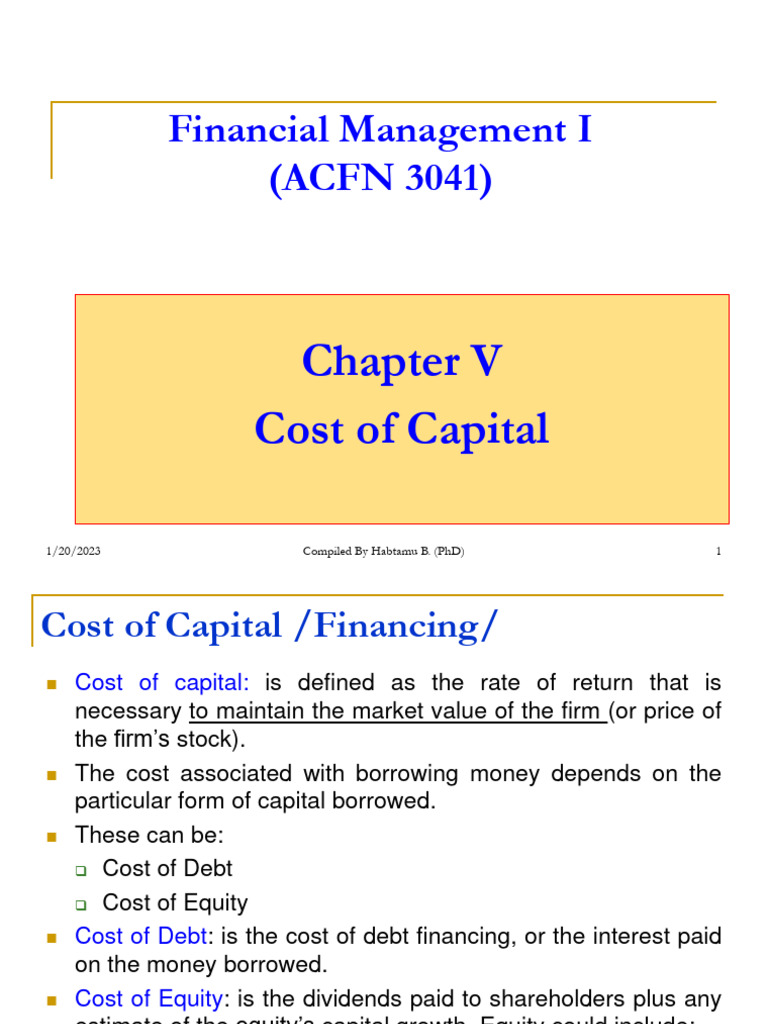 Understanding Cost of Capital in Finance | PDF | Cost Of Capital ...