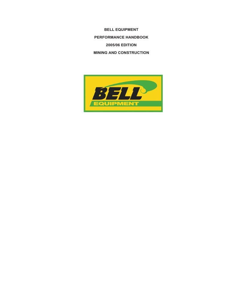 Bell Equipment Performance Handbook 2005 | PDF | Loader (Equipment ...