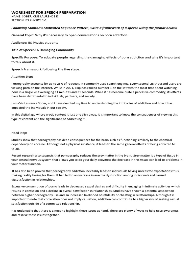 Worksheet for Speech Prep | PDF | Infidelity | Social Psychology