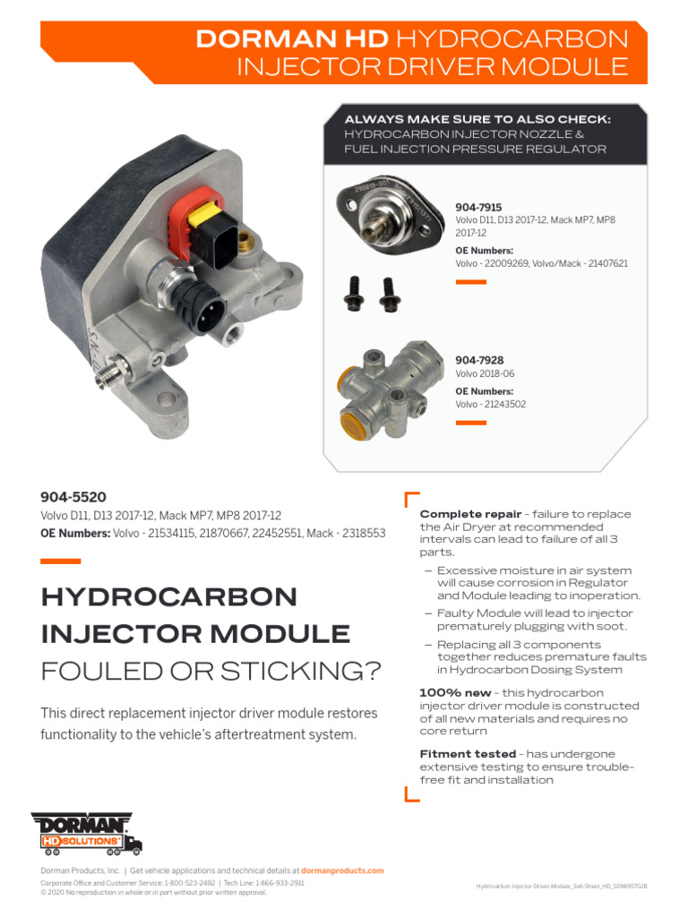 904 5520 - Hydrocarbon Injector Driver Module - Sell Sheet - HD | PDF ...