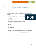 Formato para Cartas Informales