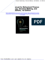 Full Download Solution Manual For Behavioral Finance Psychology Decision Making and Markets 1st Edition PDF Full Chapter