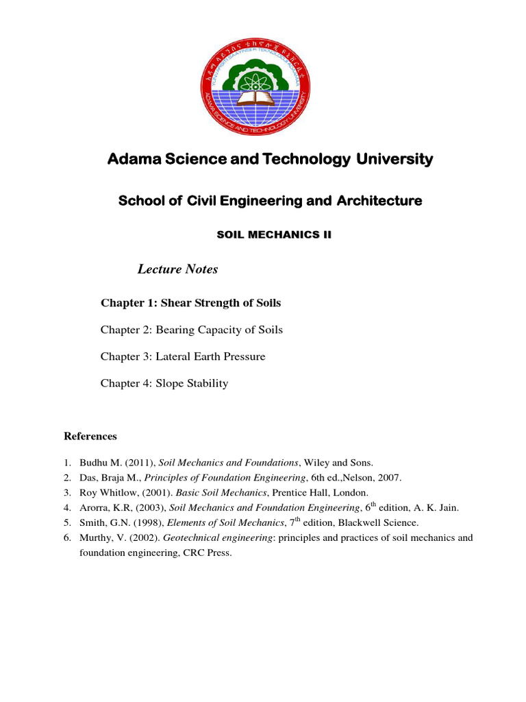 Shear Strength of Soils Overview | PDF | Soil Mechanics | Strength Of ...