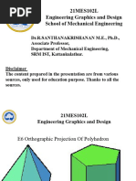 21MES102L Engineering Graphics and Design School of Mechanical Engineering