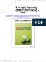 Full Download Test Bank For Health Psychology Biopsychosocial Interactions 9th Edition Edward P Sarafino Timothy W Smith PDF Full Chapter