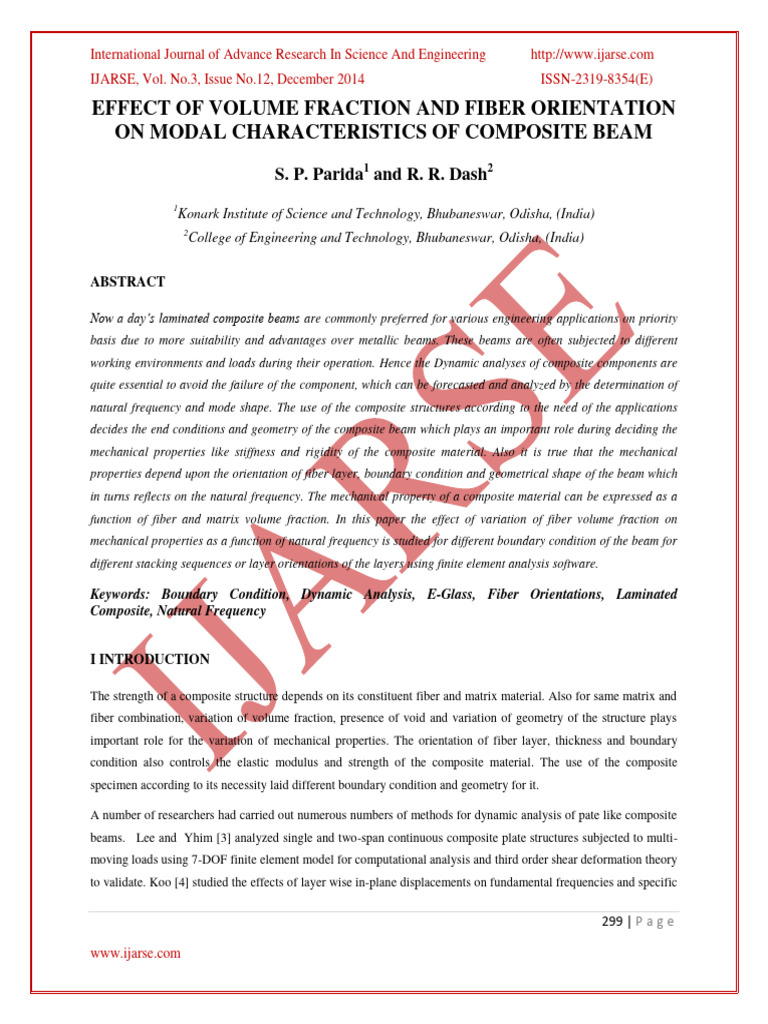 Effect of Volume Fraction and Fiber Orientation | PDF | Composite ...