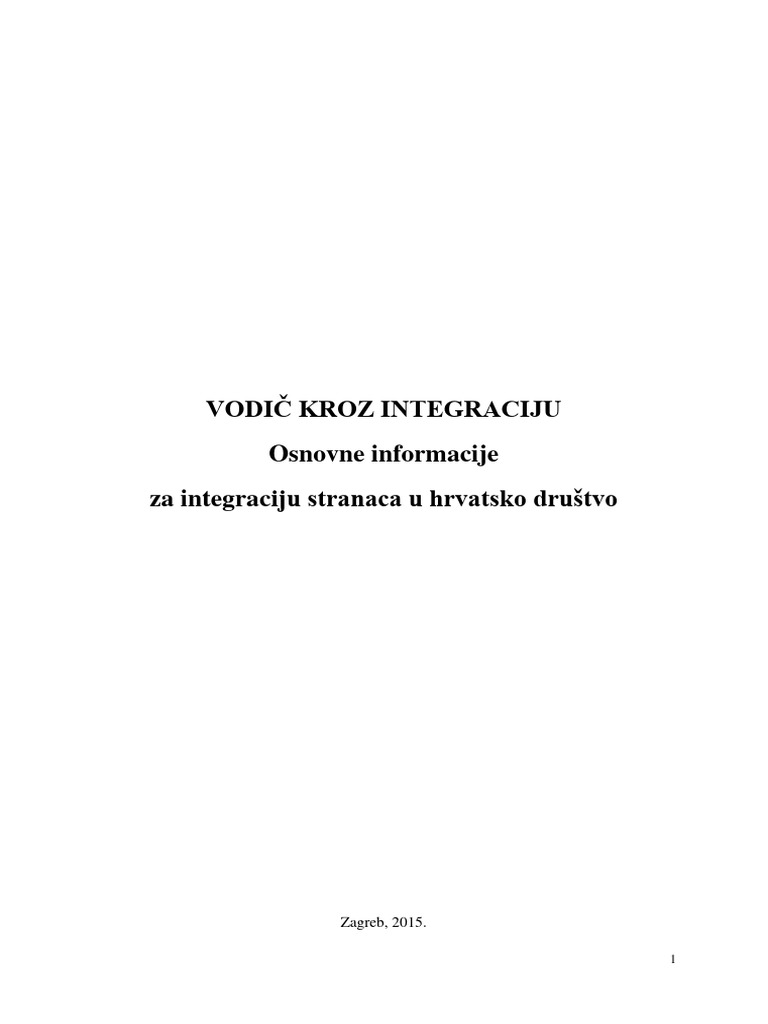 Vodič Kroz Integraciju - Osnovne Informacije Za Integraciju Stranaca U ...
