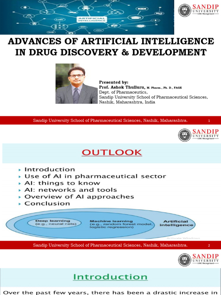 Advances Of Artificial Intelligence In Drug Discovery Development Pdf