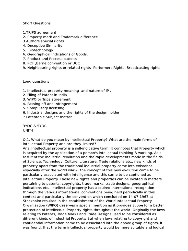 IPR PRRLC Notes | PDF