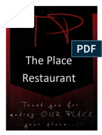 The Place Steakhouse Menu