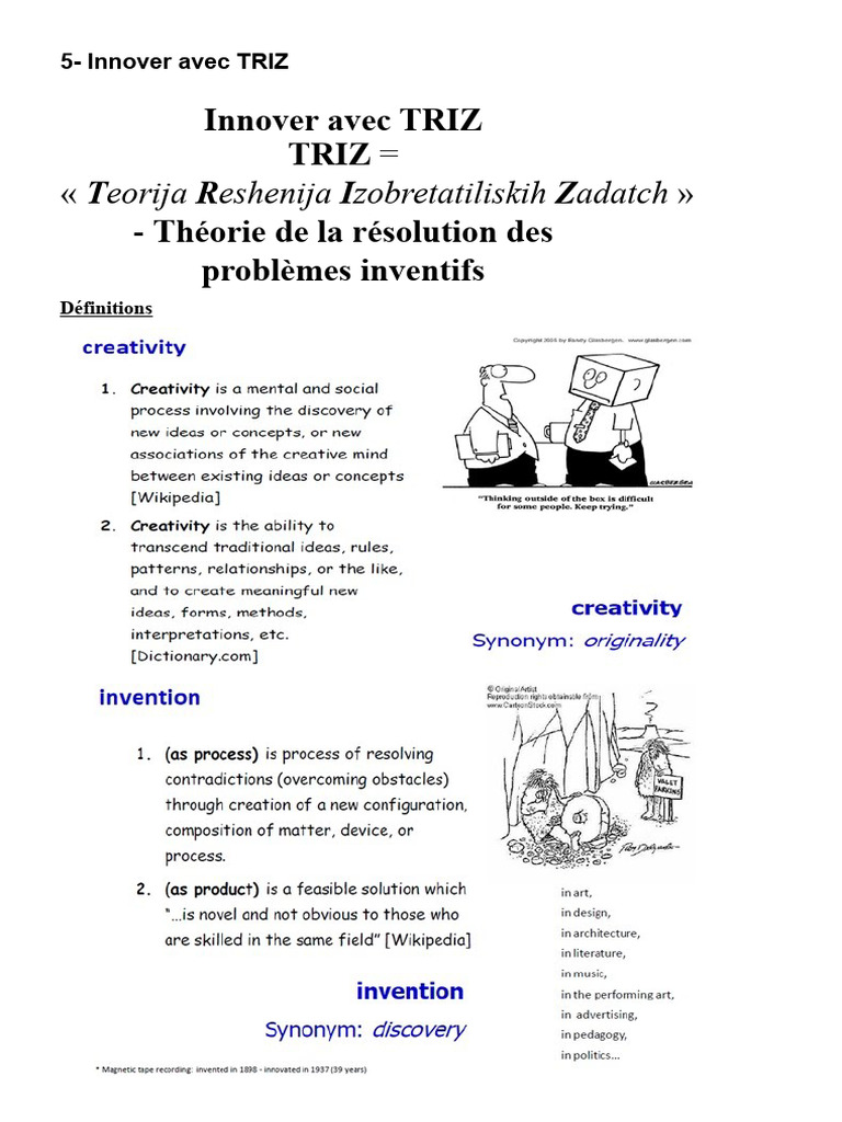 Innover avec la méthode TRIZ | PDF | Science