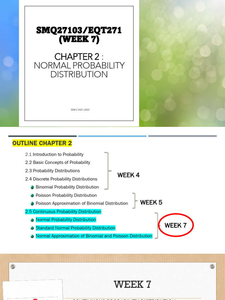 CHAPTER 2 - Probability Distribution (NORMAL) Week 7 - New | PDF ...