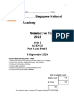 Summative Test 1 2022: Singapore National Academy